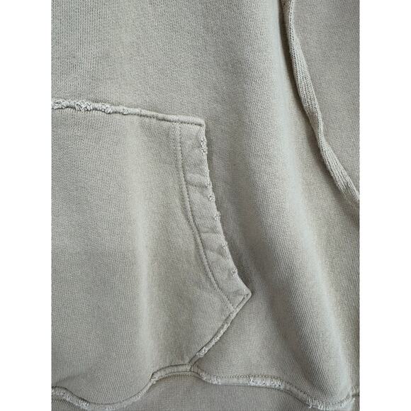Nili Lotan Rough Hem Hoodie Sweatshirt Womens Large Beige Tan - Picture 7 of 12